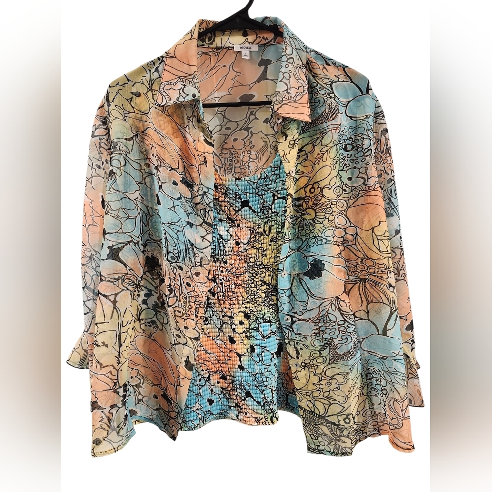 NICOLA Floral Pastel Women's Blouse